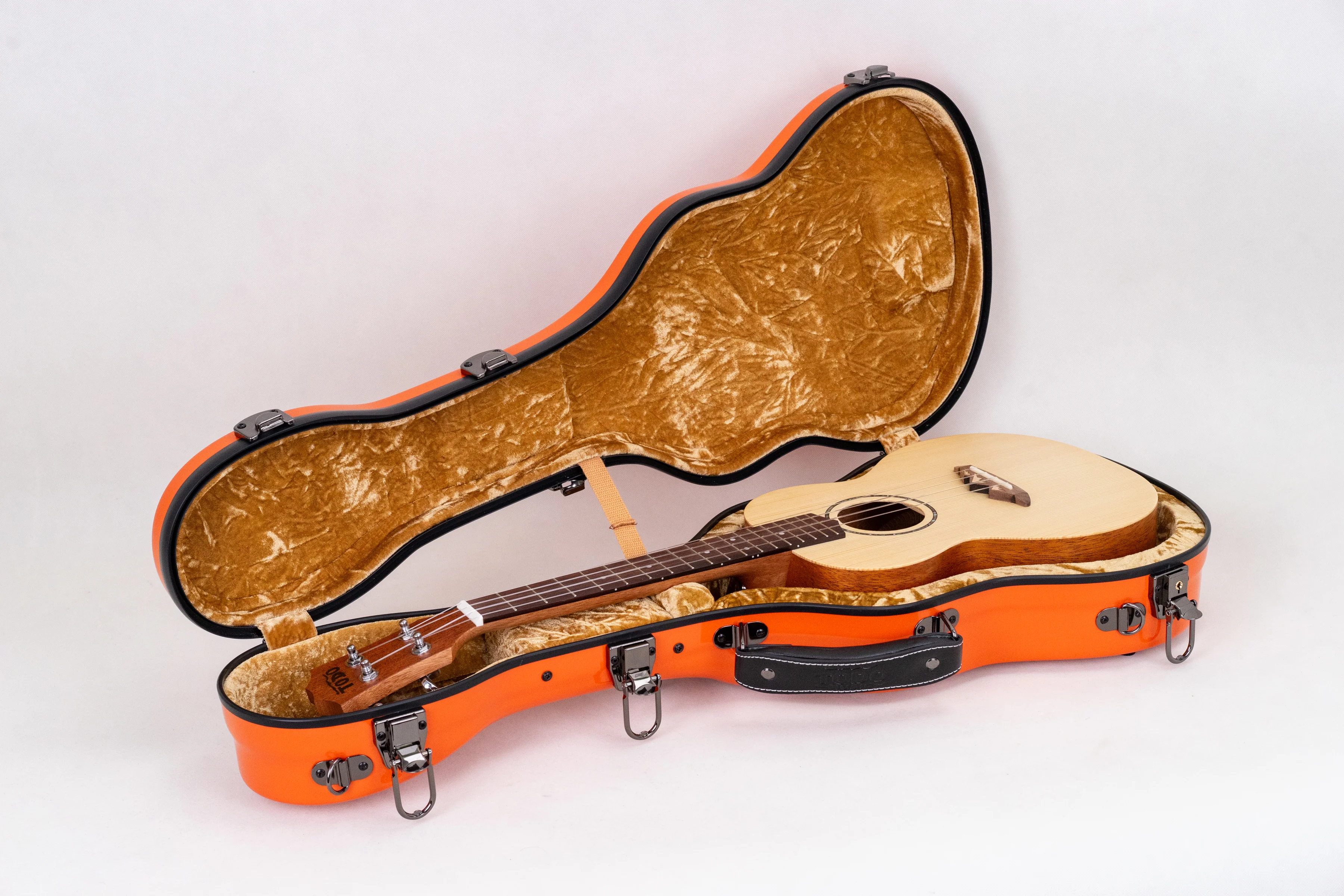 Premium Fiberglas Sopran Ukulele-Koffer Orange
